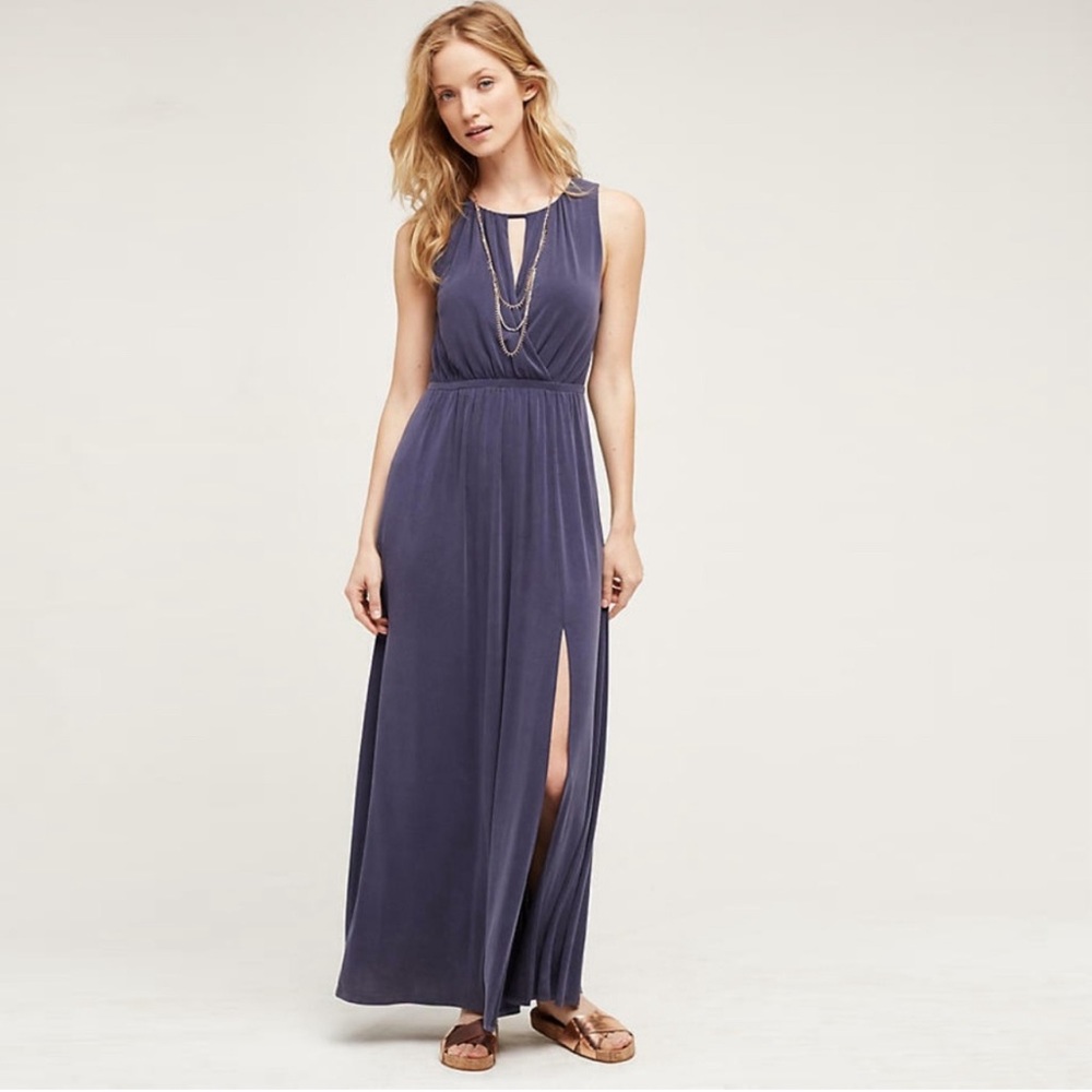 Anthropologie Moulinette Soeurs Sanna Sleeveless Maxi Dress Blue Size Medium